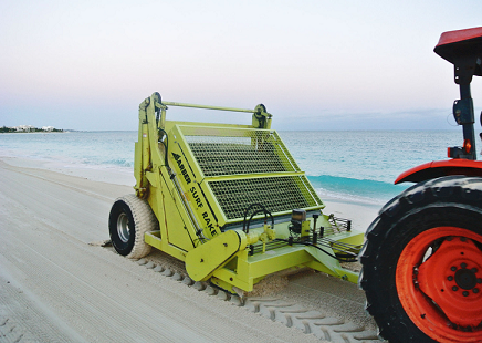 SURFACE RAKE:- MODEL 600D: BARBER'S LARGEST BEACH RAKE MACHINE